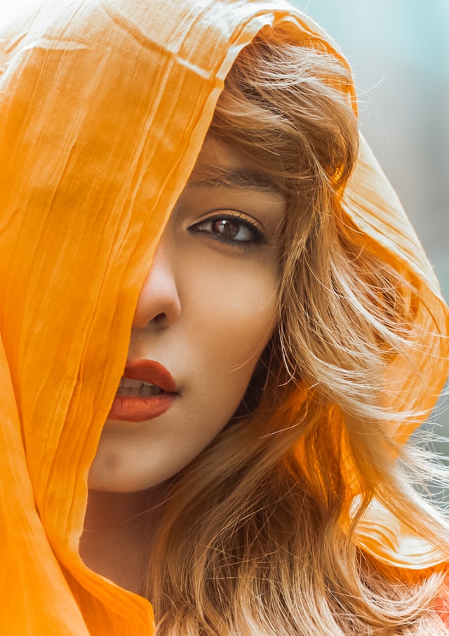 Beautiful Girl in Burnt Orange