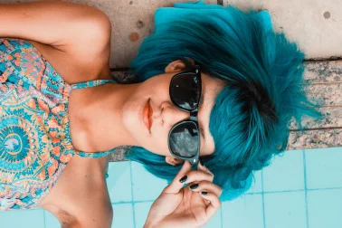 Cool Girl With Blue Hair